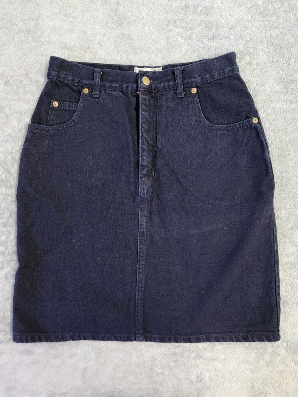 California Gold Rush Denim Jean dark wash no slit Skirt Size 11 Y2K